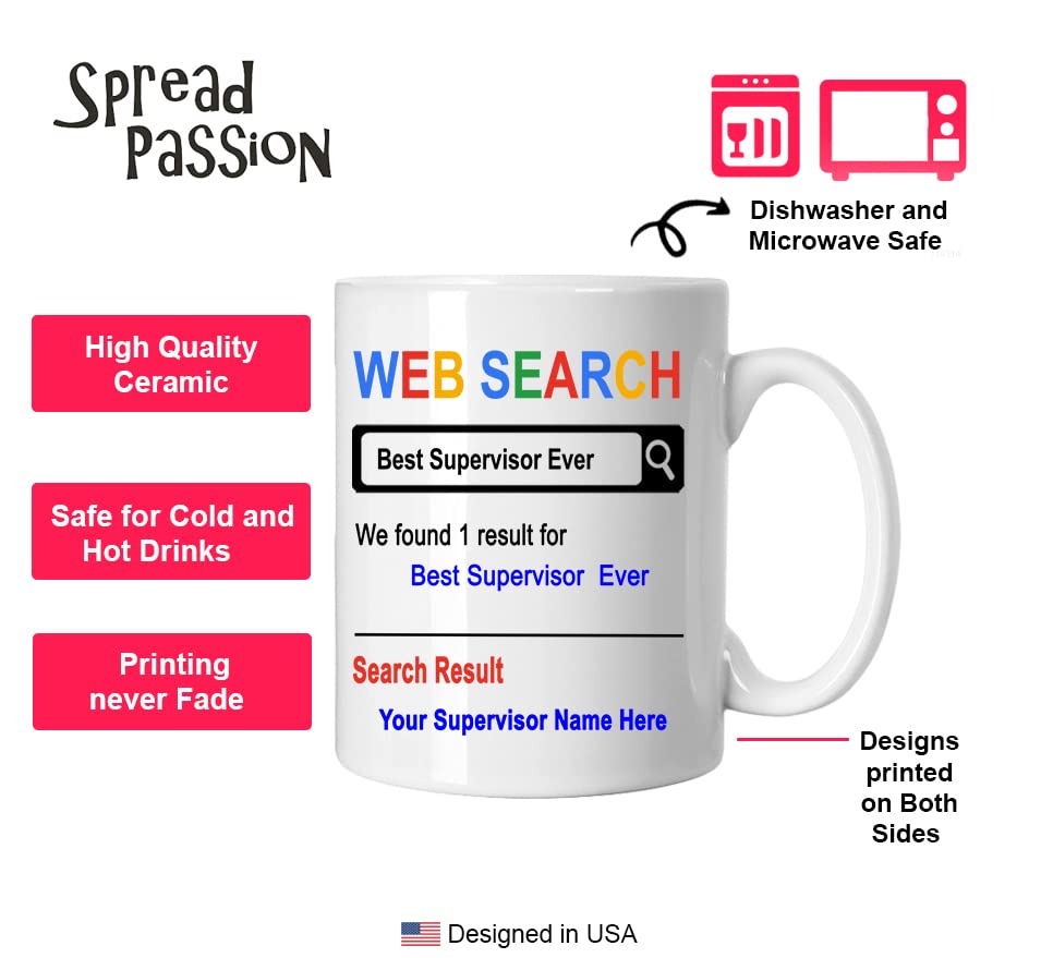 Spreadpassion Personalized Supervisor Mug, Best Supervisor Mug, Supervisor Mug, Supervisor Gifts, Gift For Supervisor, Superviso