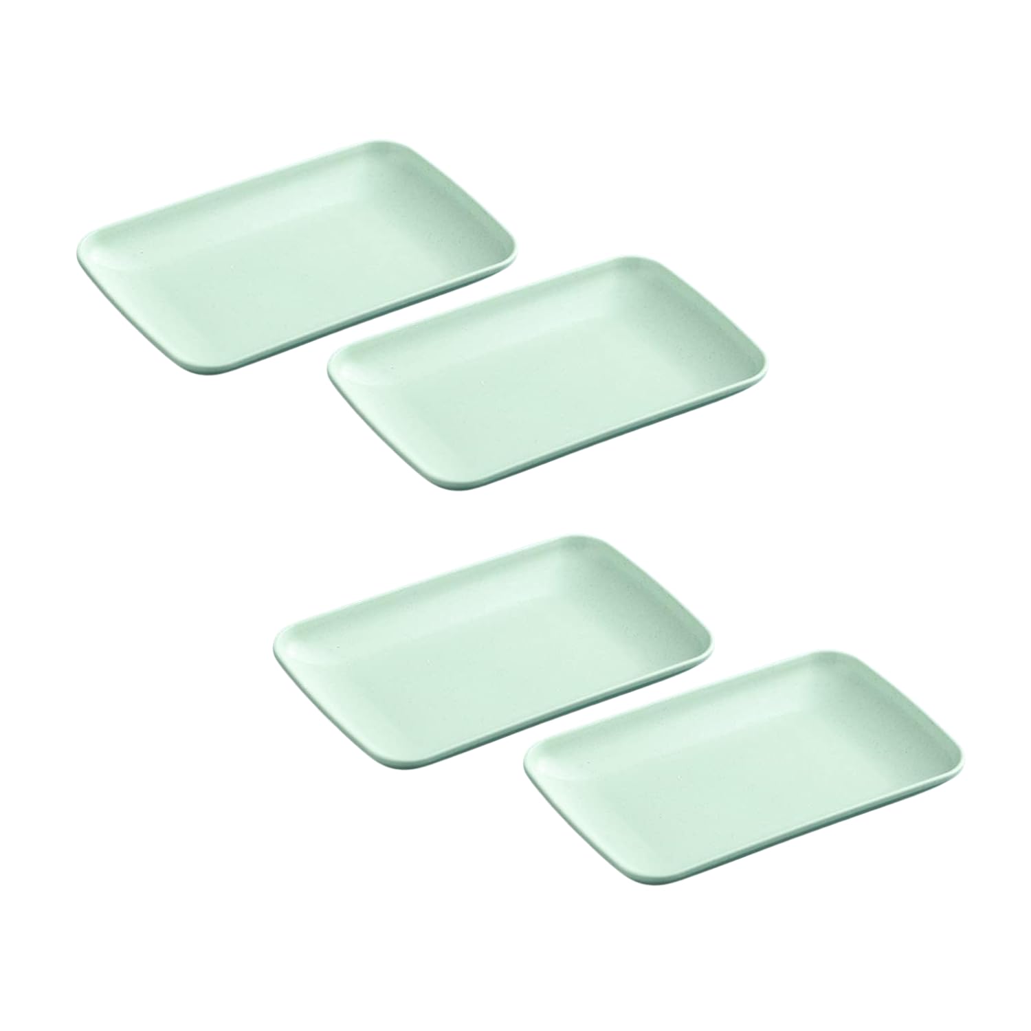 P Plus Fire Rectangular Dinner Plates, Unbreakable Wheat Straw Plates, Reusable Durable Lightweight Salad Plate For Fruits, Snac