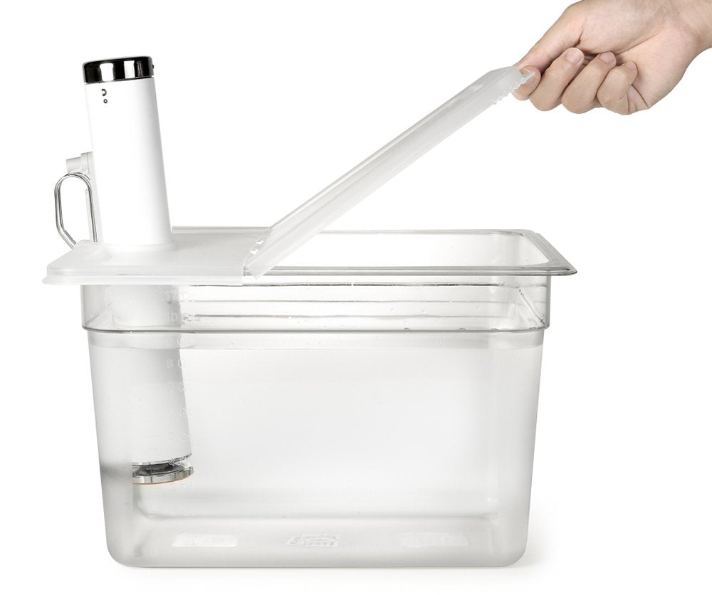 Everie Sous Vide Container 12 Quart With Collapsible Hinged Lid Compatible With Breville Joule Sous Vide Immersion Circulator Co