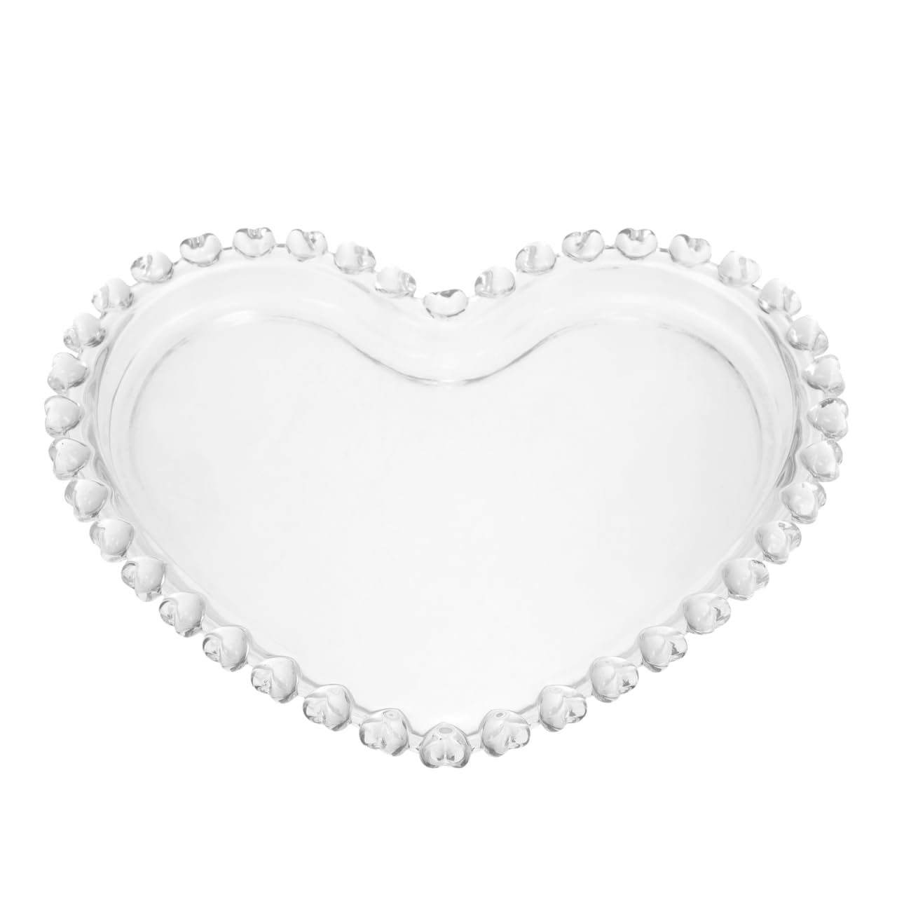 Gatuida Heart Shaped Glass Snack Tray Elegant Dessert and Fruit Serving Plate for Parties Weddings and Home Decor for Dried Frui