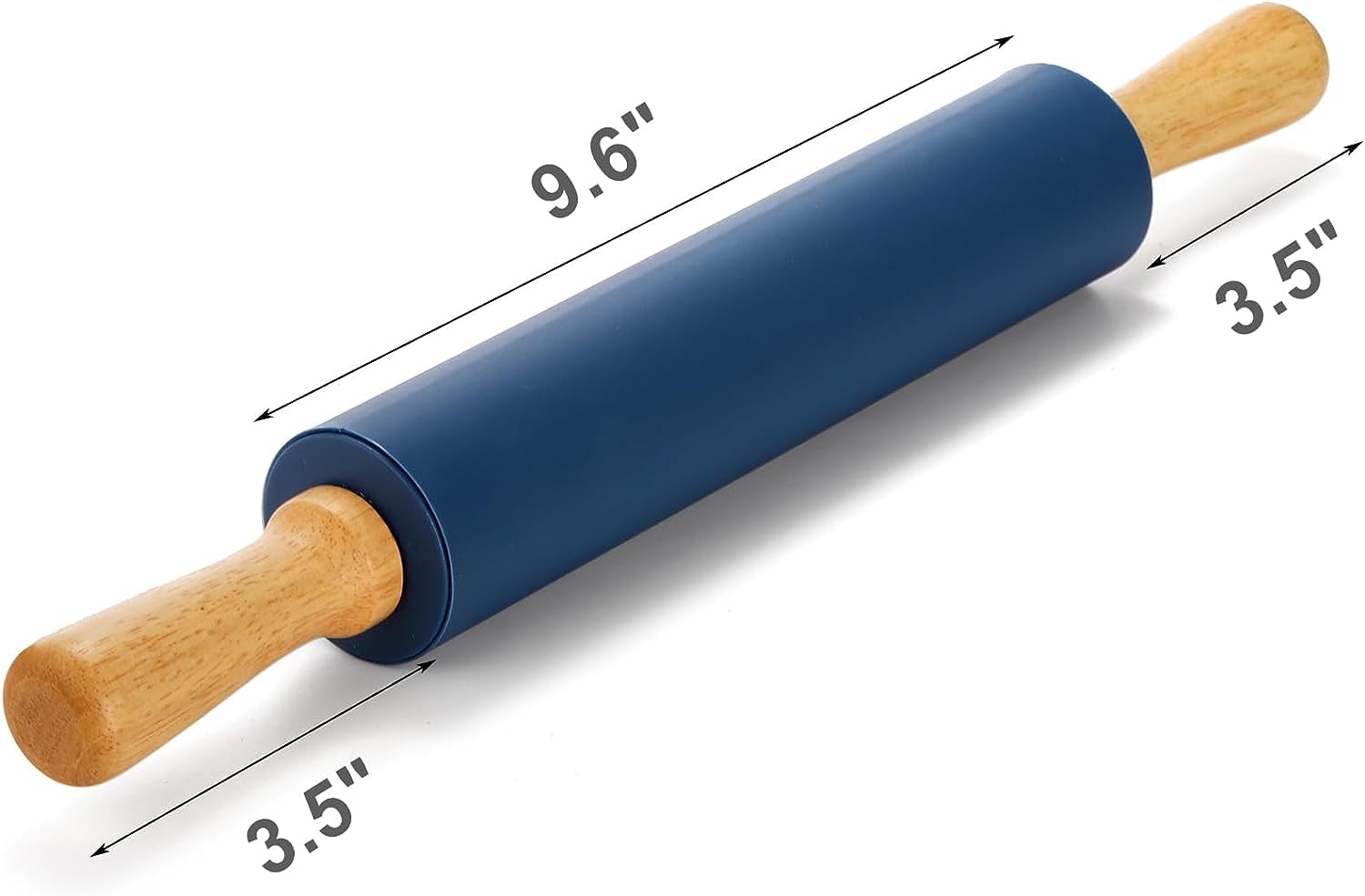 Yopay 4 Pack Silicone Rolling Pin For Baking, Non Stick Large 17 Inch Roller With Wood Handle For Tortillas Dough, Pizza, Pie, P