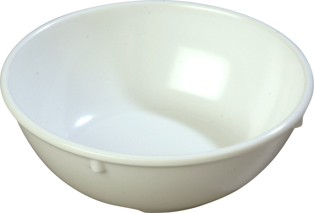Carlisle Foodservice Products Dallas Ware Reusable Plastic Bowl For Buffets, Home, And Restaurants, Melamine, 14 Ounces, White,