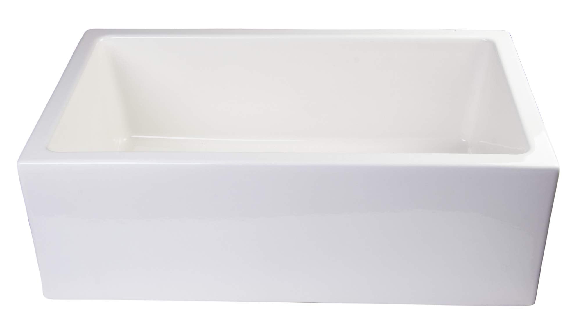 Alfi Brand Ab3018Sb-B Smooth Thick Wall Fireclay Single Bowl Farm Sink 30 Biscuit