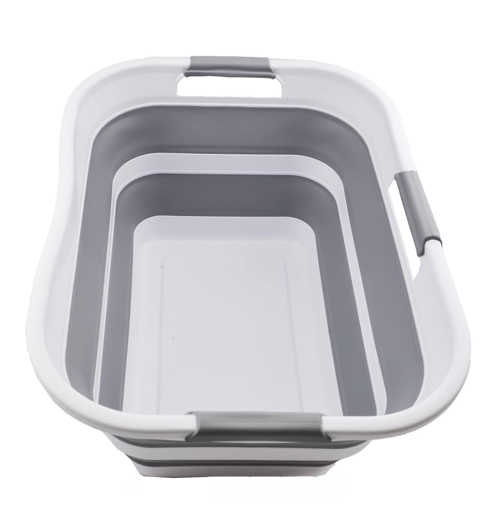 Sammart 30L(8 Gallon) Collapsible Plastic Laundry Basket - Foldable Pop Up Storage Container/Organizer - Space Saving Hamper/Bas