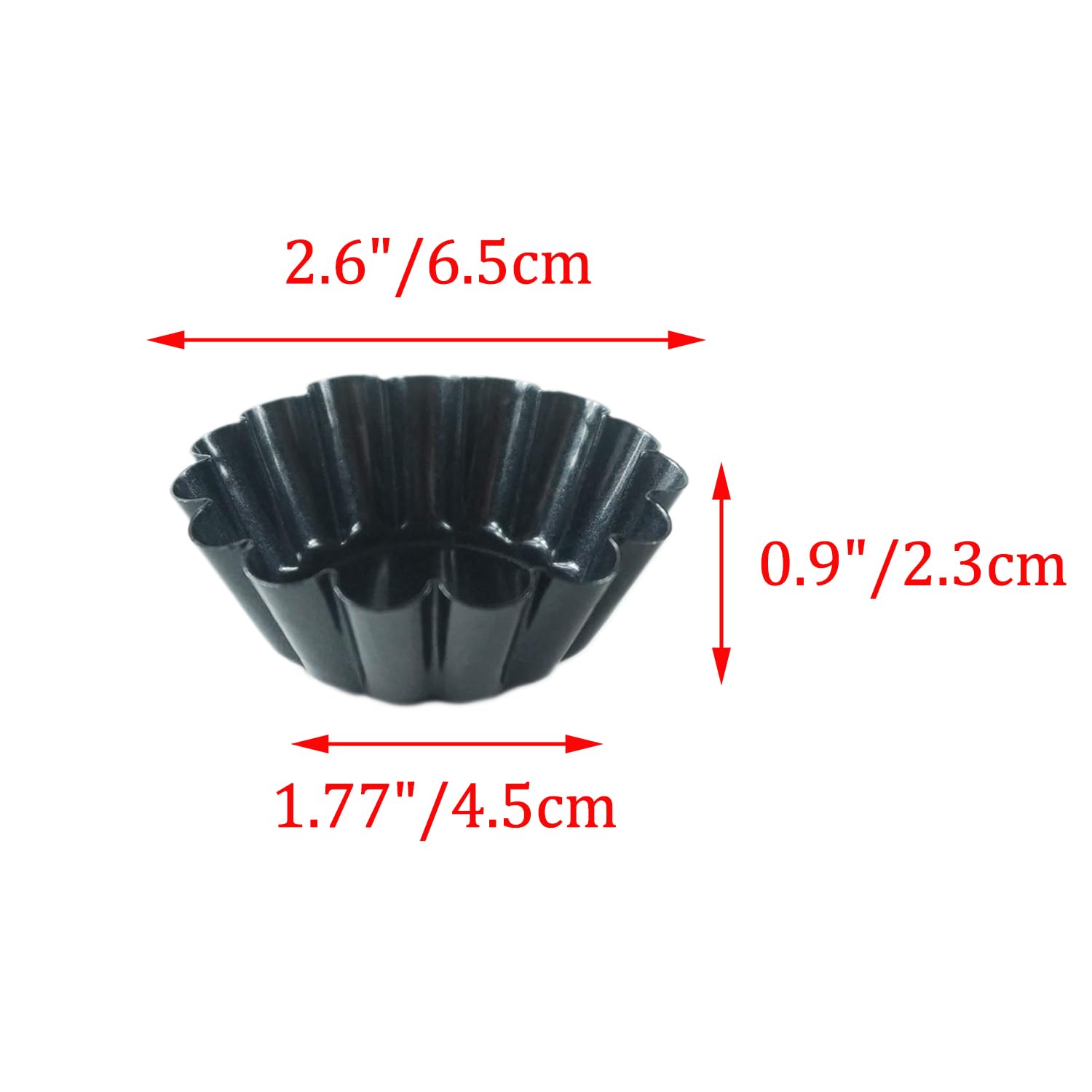 Lovedeal 12 Packs Egg Tart Molds, Mini Carbon Steel 2.6 Inch Egg Tart Pans, Non-Stick Reusable Egg Tart Shell, Cake Muffin Mold