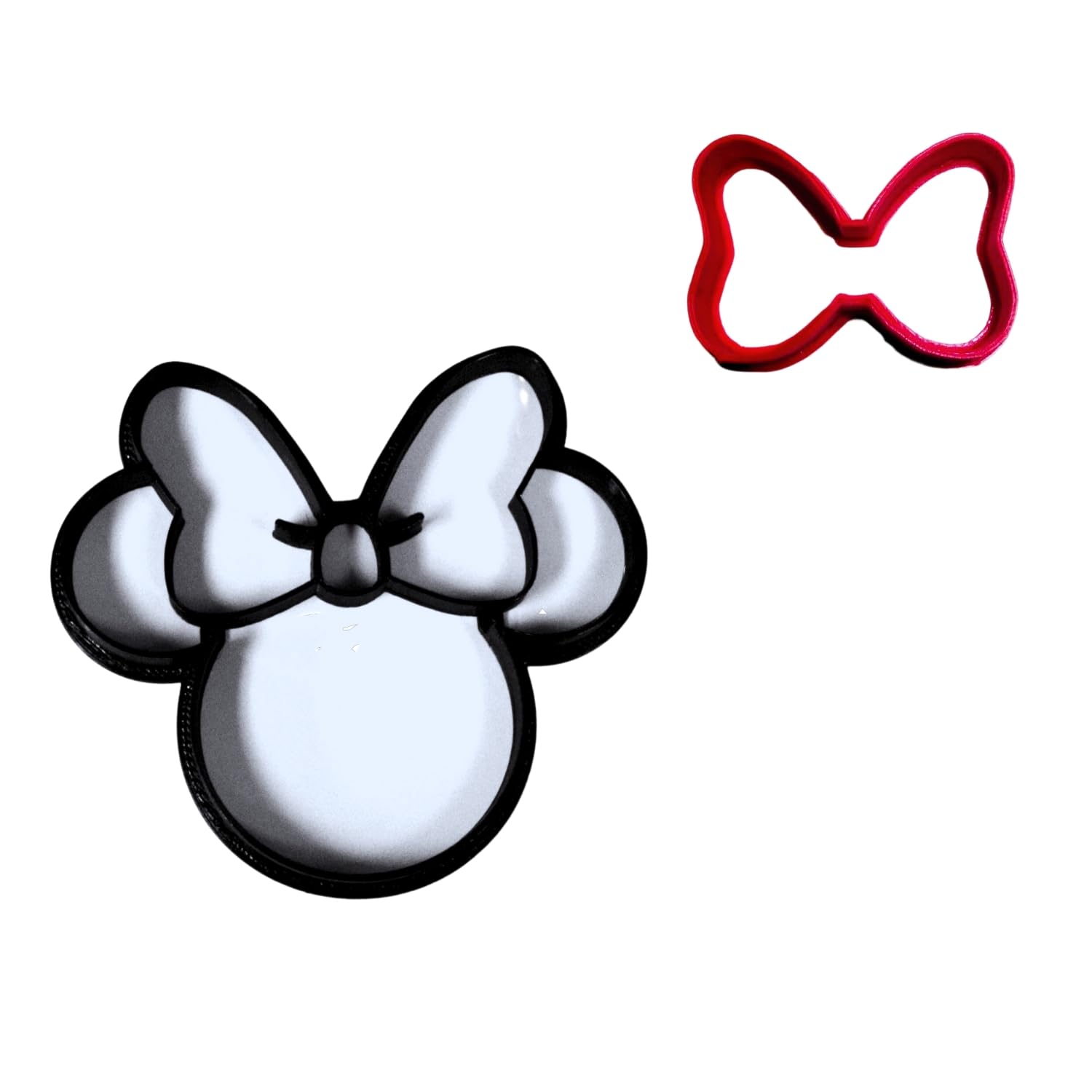 Minnie Mouse And Her Bow Cartoon Character Set Of 2 Special Occasion Cookie Cutters 3D Printed Made In Usa Pr1539