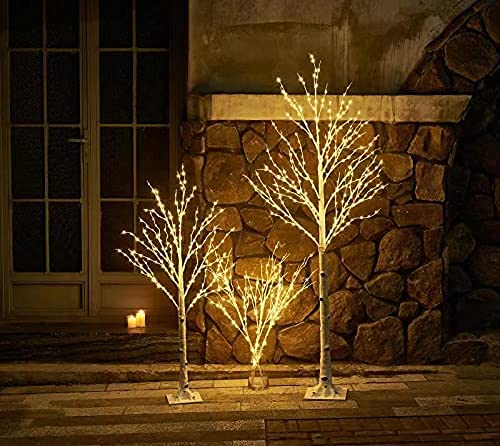 Birchlitland Lighted Birch Tree 6FT 330L Warm White Fairy Lights, White Twig Tree Lights for Indoor Outdoor Home Thanksgiving Ch