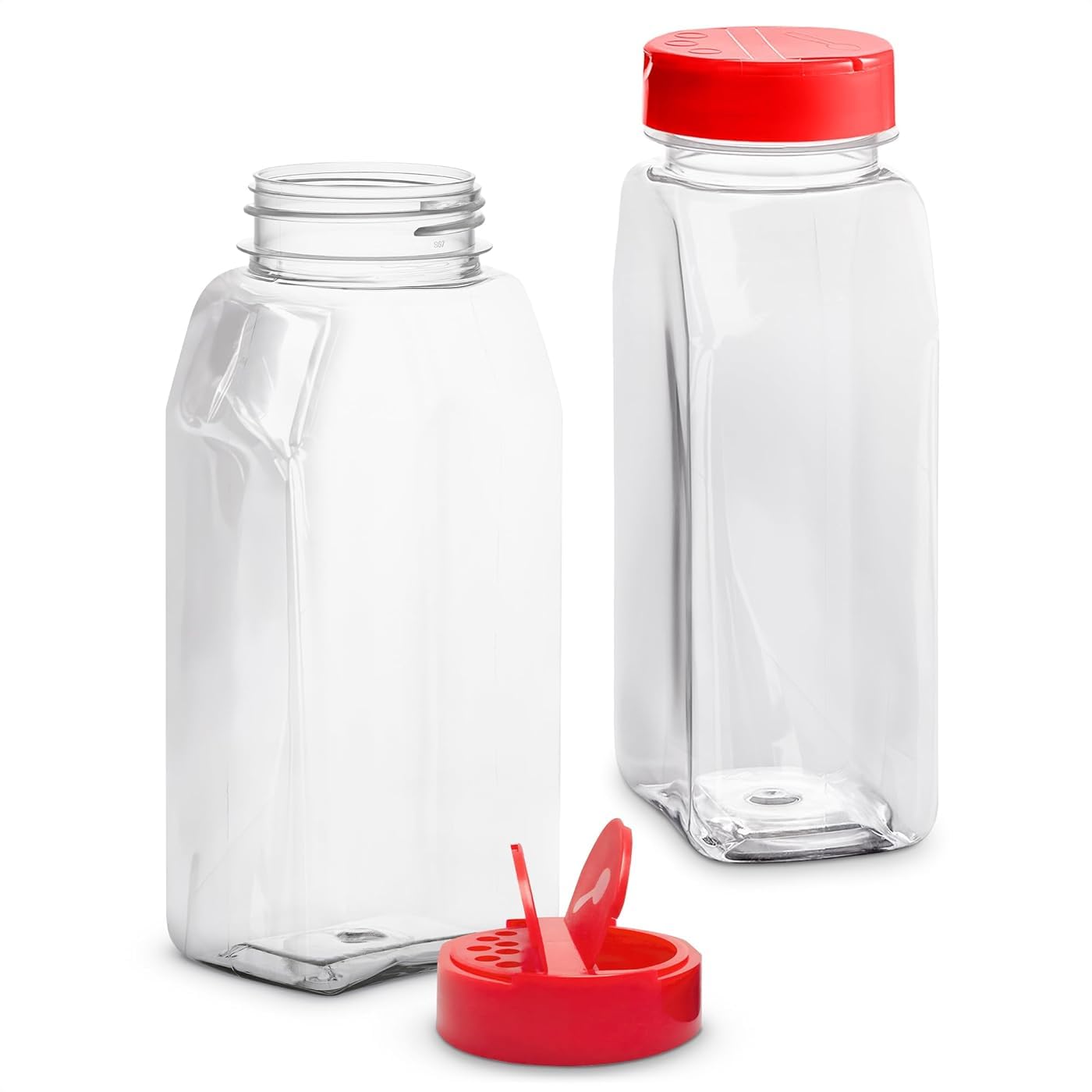 2 Pcs Seasoning Containers, 32 oz, Dual FlipTop Lids, Plastic