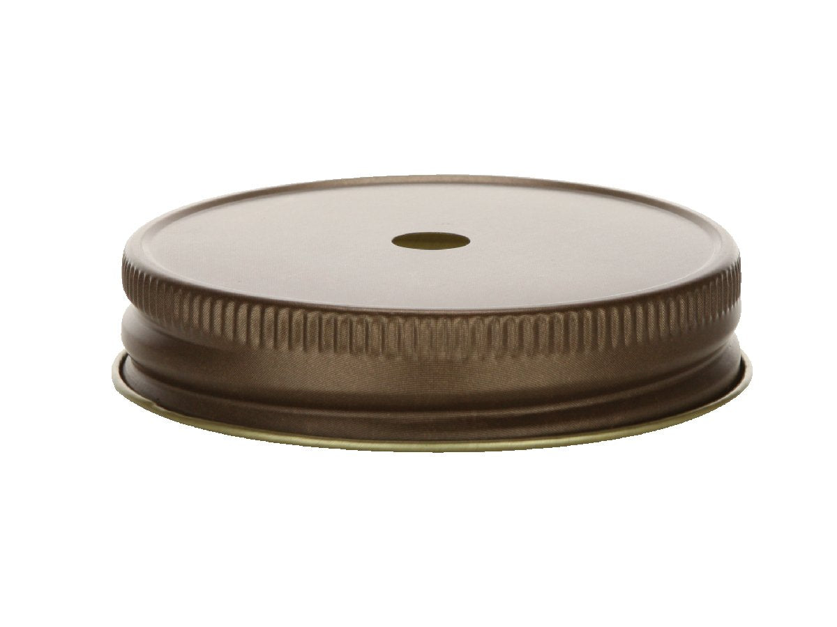 Nakpunar 12 Pcs Antique Bronze Mason Jar Lids With Drinking Straw Holes - For Regular Mouth Mason Jars, Made In Usa