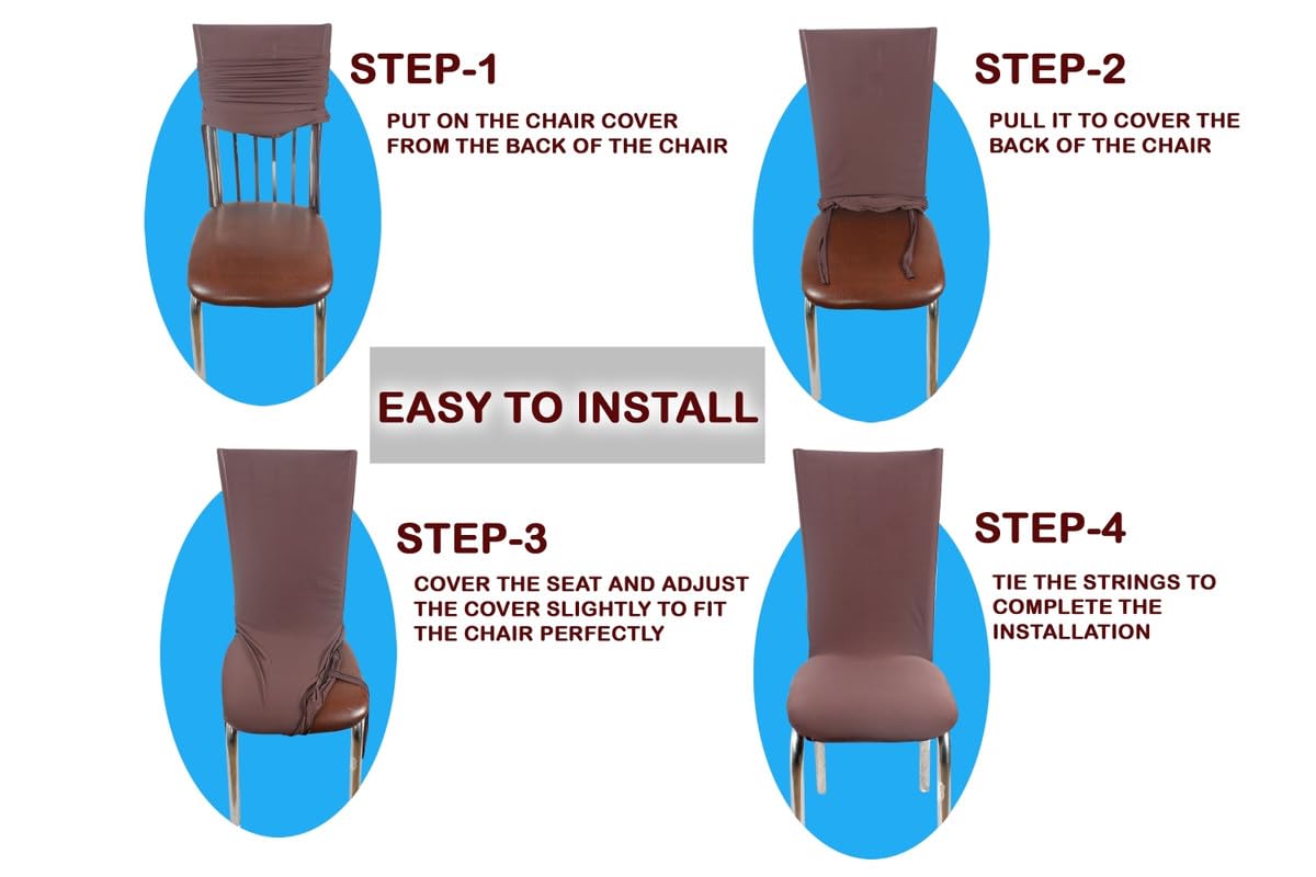 The Furnishing Tree Polyester Spandex Chair Cover Washable Stretchable Coffee Set Of 10