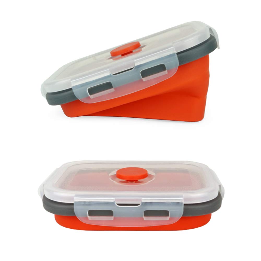 Ecomorning 3 Piece Silicone Food Storage Containers Collapsible Silicone Bowl With Airtight Silicone Lids, Collapsible Lunch Box
