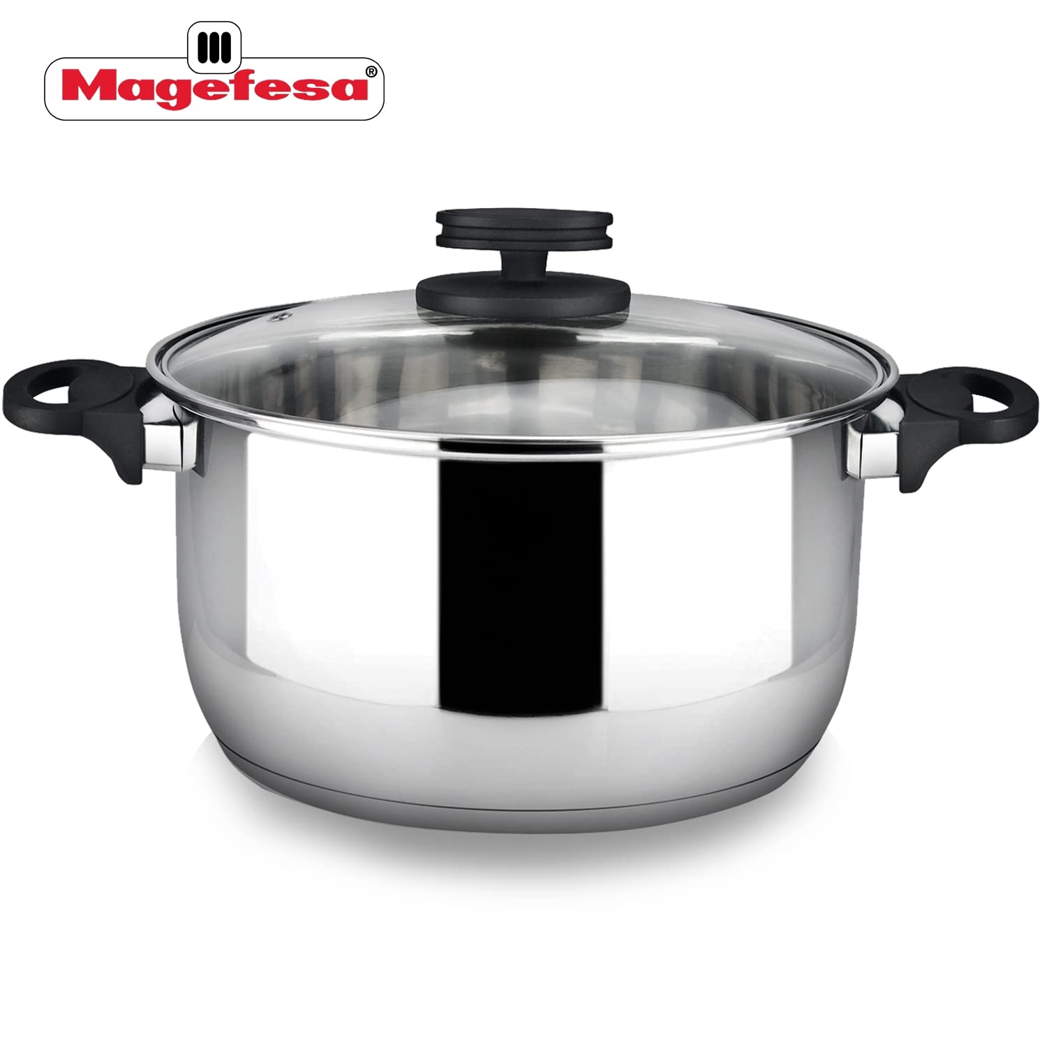 Cookware set MAGEFESA STYLE 5 Piece, include Stockpot, Dutch oven/Stew pot, Saucepan, Stainless Steel, compatible with all types