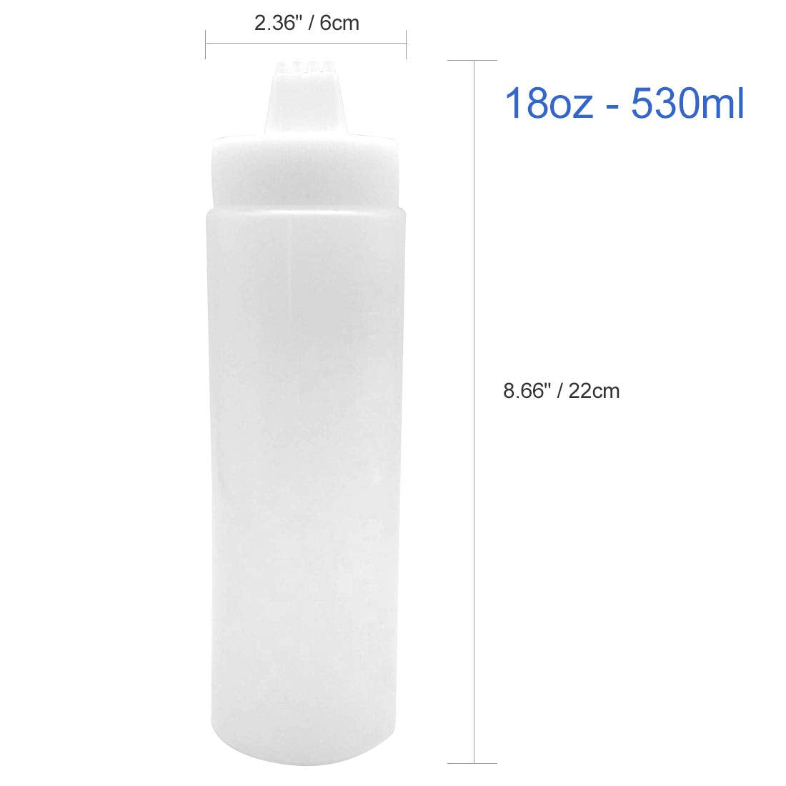 Garasani 4 Hole Sauce Squeeze Condiment Bottles Dispenser (18Oz - 530Ml)