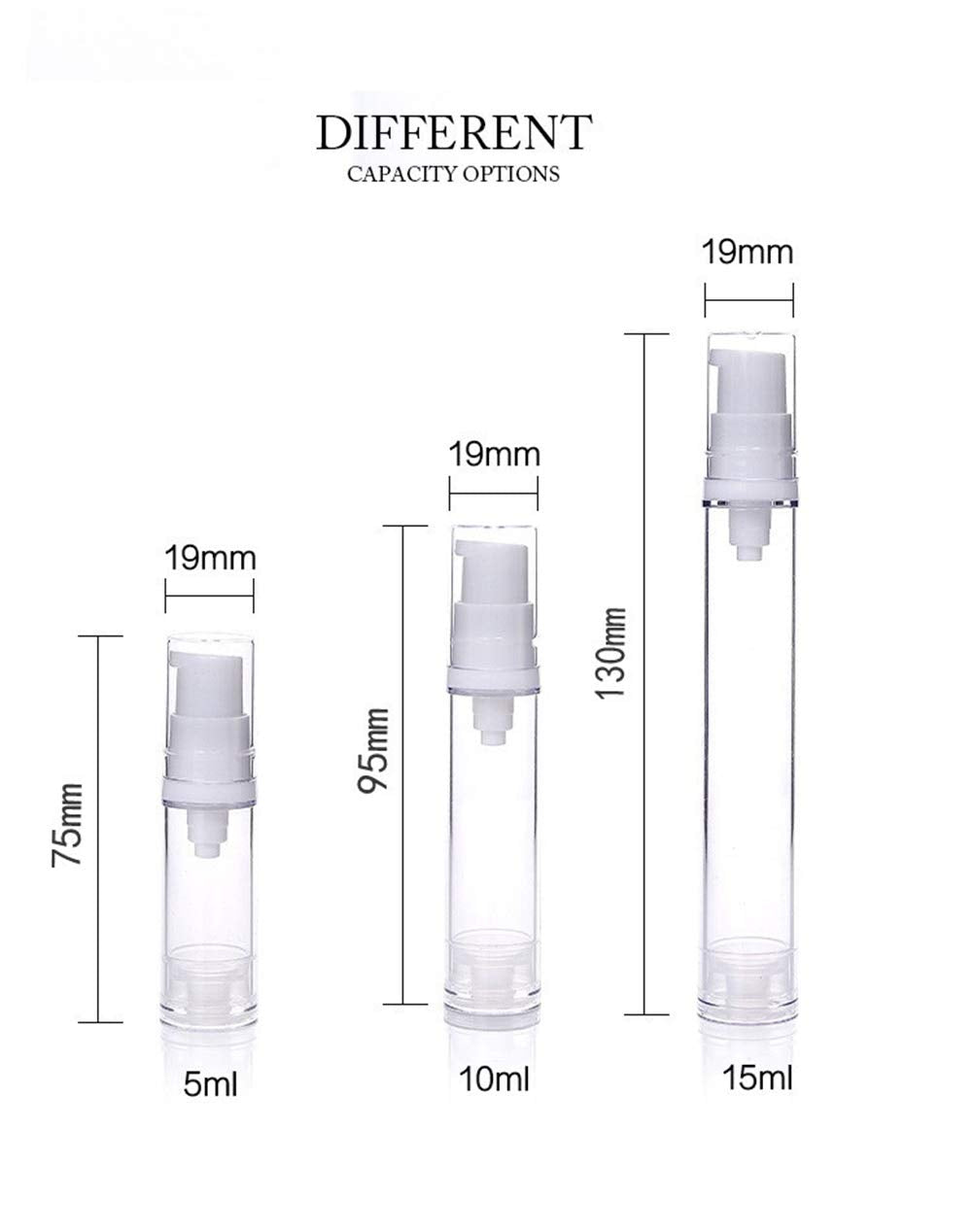 6 Packs Airless Pump Bottles Lotion Dispenser Bottle Travel Cream Pump Bottles Vacuum Pump Bottle For Liquid Foundation (10Ml(0.
