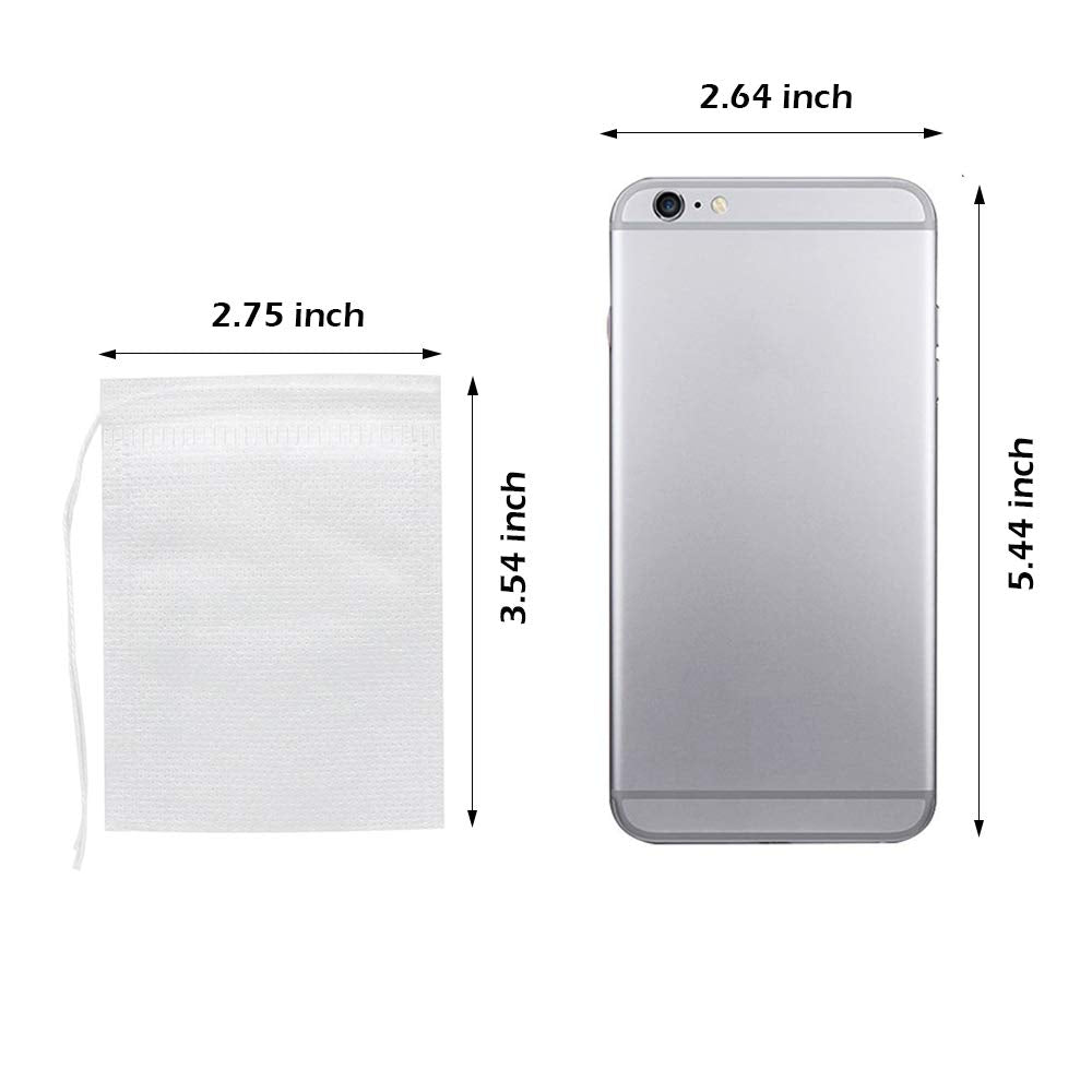 200 Pcs Disposable Tea Bags For Loose Leaf Tea, Empty Tea Bags For Loose Tea With Drawstring, Natural Tea Filter Bags For Loose