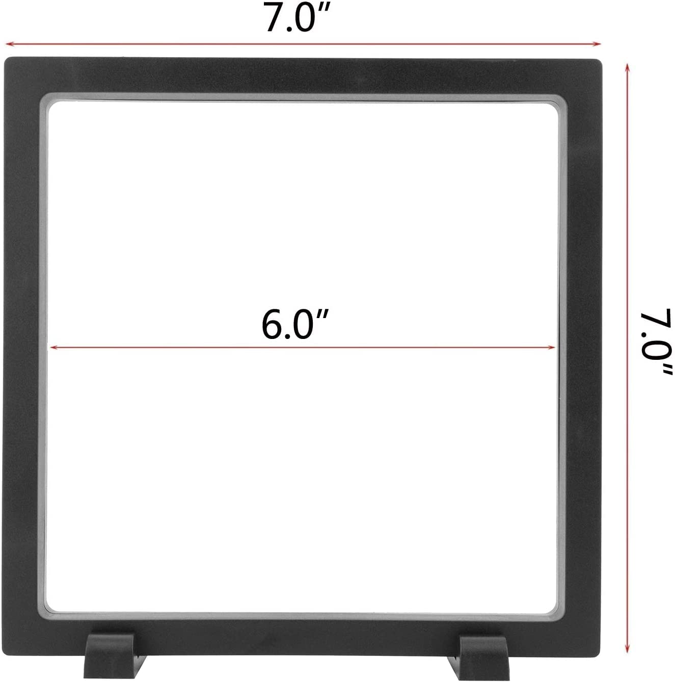 Wishdiam 4 Pack 3D Floating Display Case 7X7X0.8    Floating Coin Display Frame For Aa Medallions, Jewelry, Fossil Floating Disp