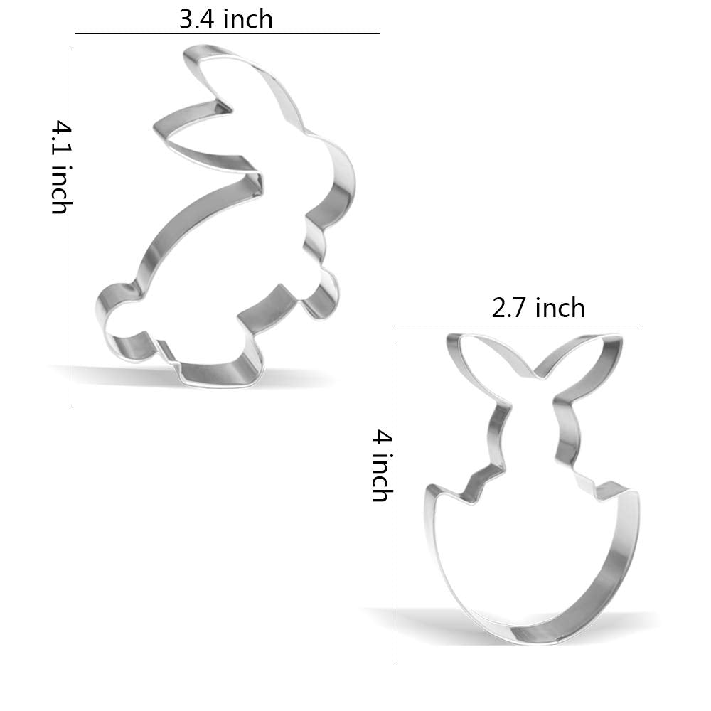 Easter Bunny Rabbit Cookie Cutter Set - 5 Piece - Stainless Steel