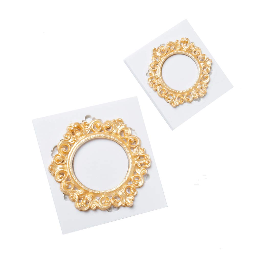 2 Pcs Small Frame Silicone Mold Sugarcraft Cake Decorating Tools Fondant Gompaste Molds