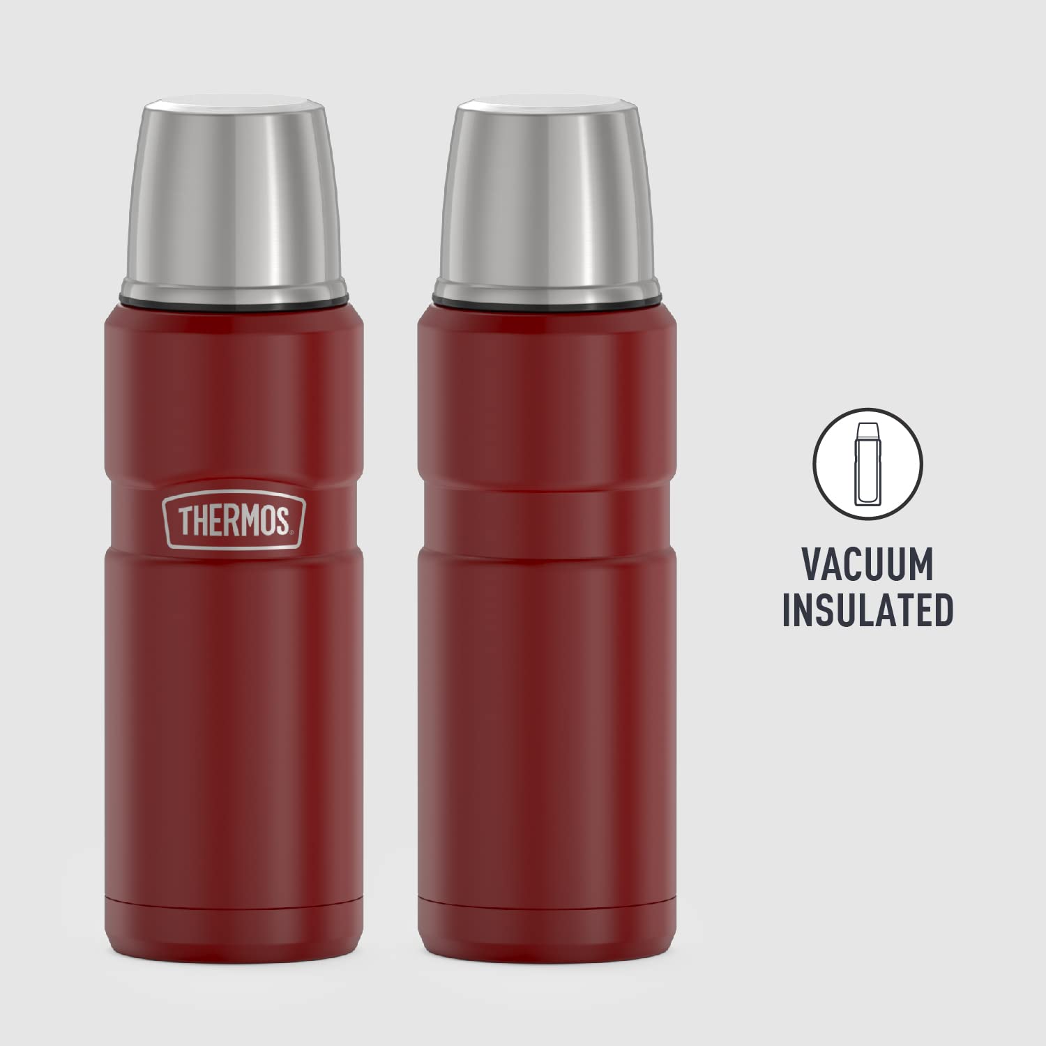 Thermos Stainless King Vacuum-Insulated Compact Bottle, 16 Ounce, Rustic Red