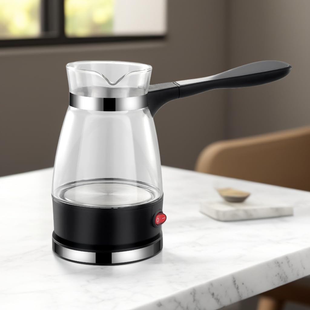 Clickify Electric Coffee Maker And Kettles 600W Glass Pot With Handle Transparent Borosilicate Glass Water Heater Kettle Multi-P