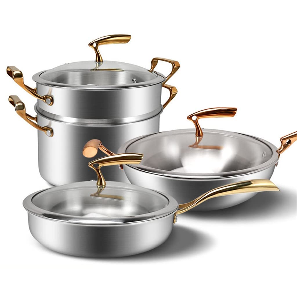 TEDILUVI Cookware Set Soup Pot Milk Frying Pan Steamer Boilers Cooking Kitchen NonStick Saucepan