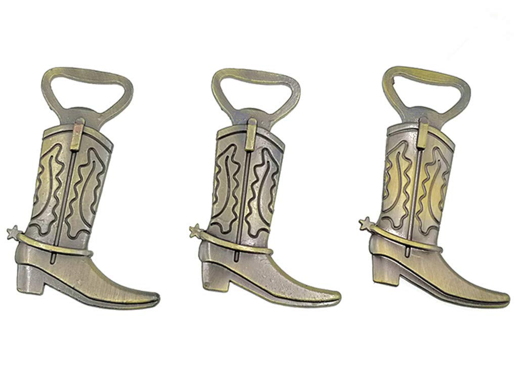 Kinteshun Cowboy Boot Bottle Opener for Wedding Party Favor (12pcs,Bronze Tone)
