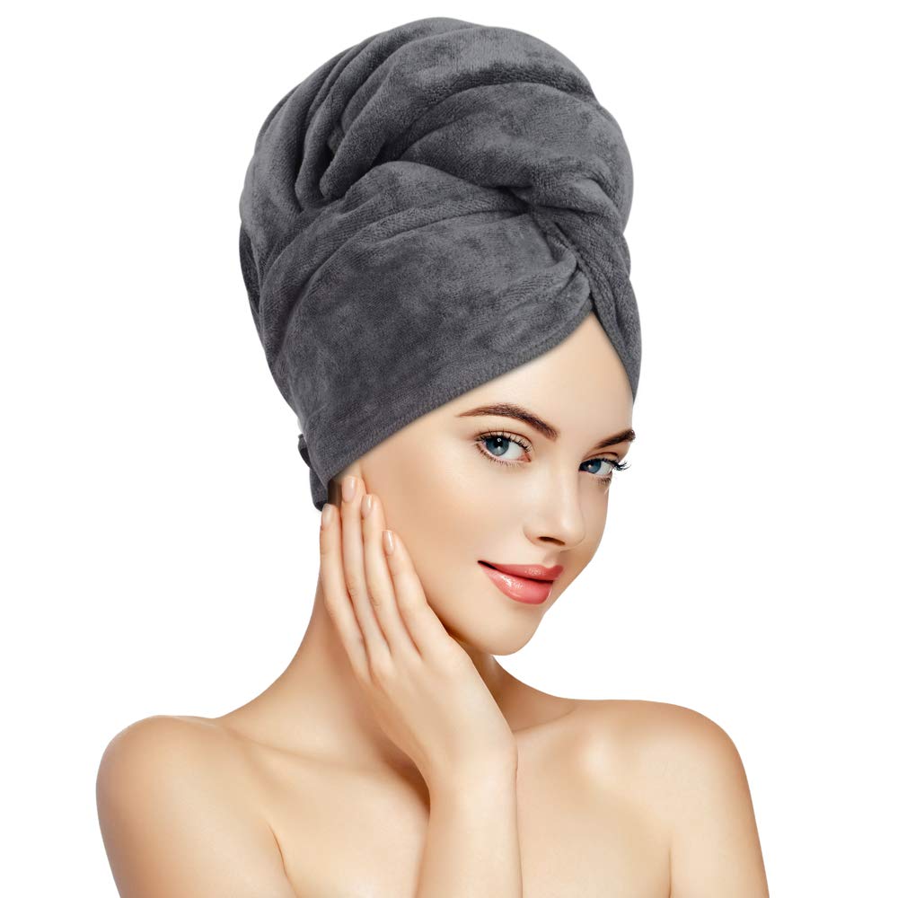 SUNLAND Microfiber Hair Towel Wrap for Women Super Absorbent Quick Dry Magic Hair Turban for Drying Long Hair Soft and Large 24