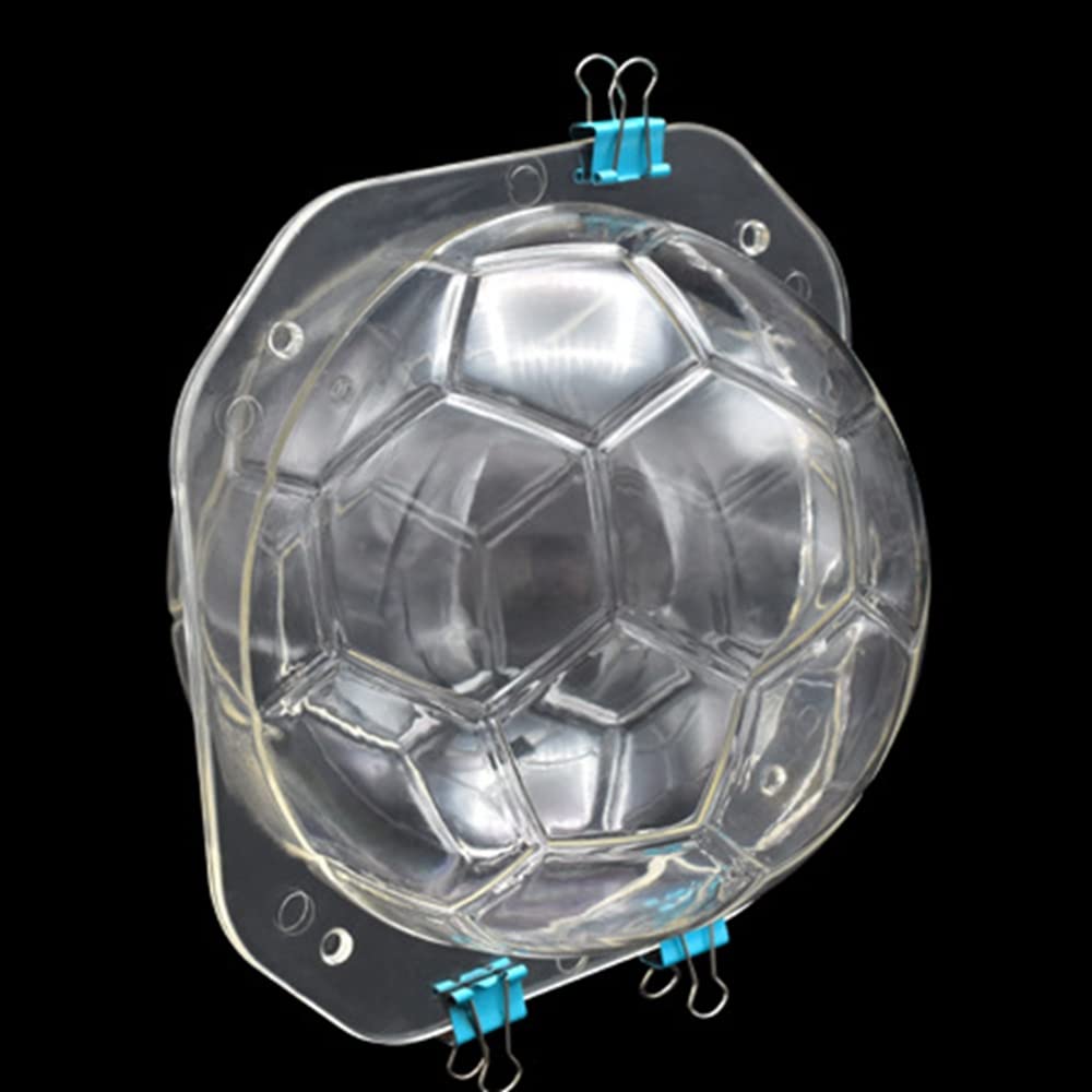 Tuke Balls Mold, 3D Chocolate Football Molds With Clips For Diy Cake Pastry Decoration Jelly Candy Fondant Molds Baking Tool