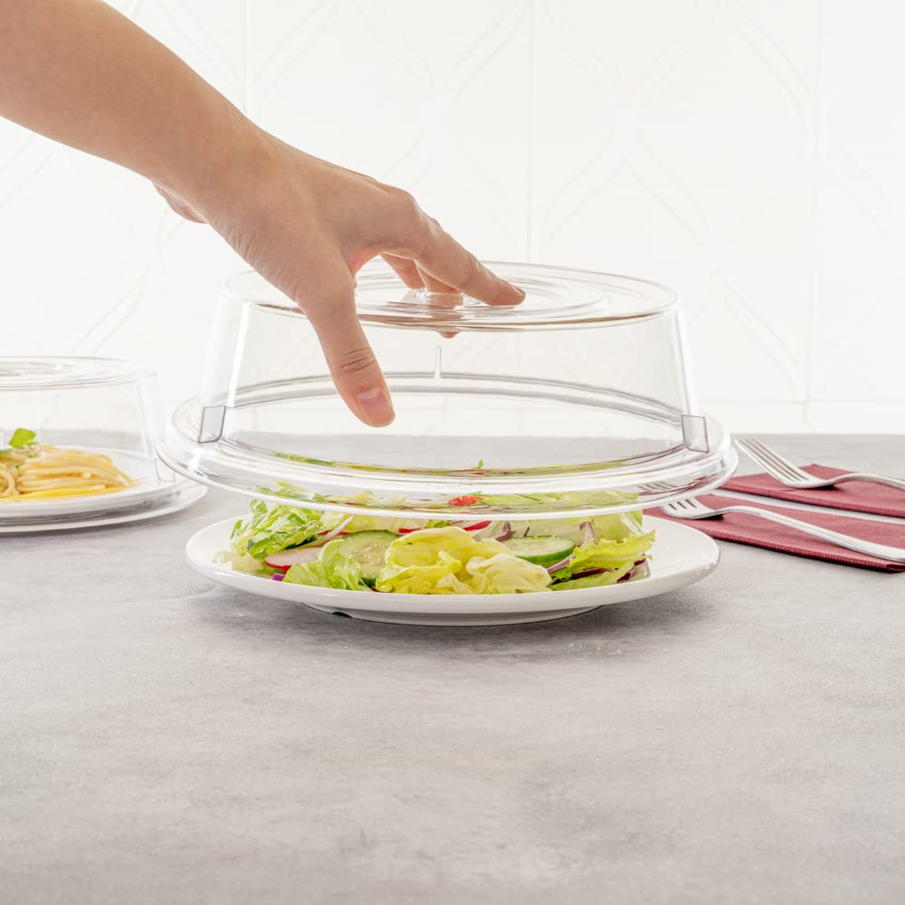 Restaurantware Cater Tek 9.4 Inch Polycarbonate Plate Cover 1 Shatterproof Dish Cover - Dishwashable For 9-Inch Plate Clear Plas