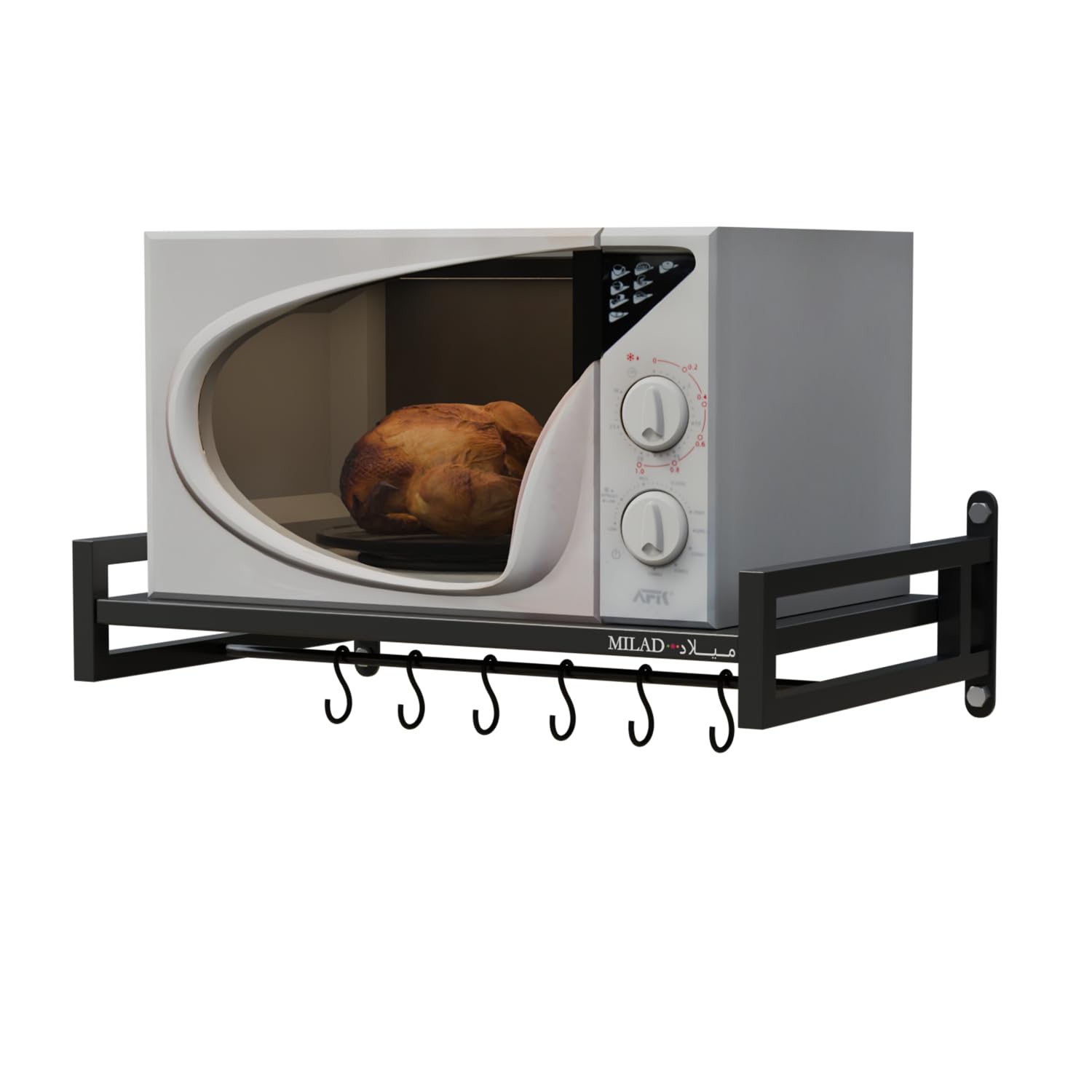 Milad Saifix Microwave Oven Stand For Kitchen Ss | Wall Mounted Dish Rack | Pot Racks | Storage Stand | Utensil Organiser | Prin