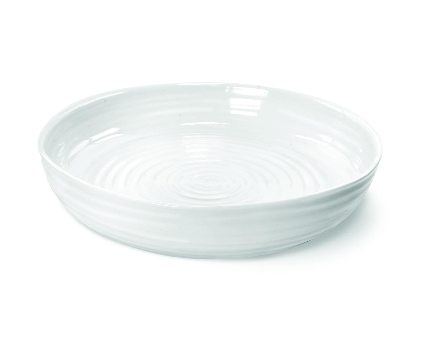Portmeirion Sophie Conran 11 Inch White Fine Porcelain Round Roasting Dish, FreezertoOven Bakeware for Cooking, Baking & Servi