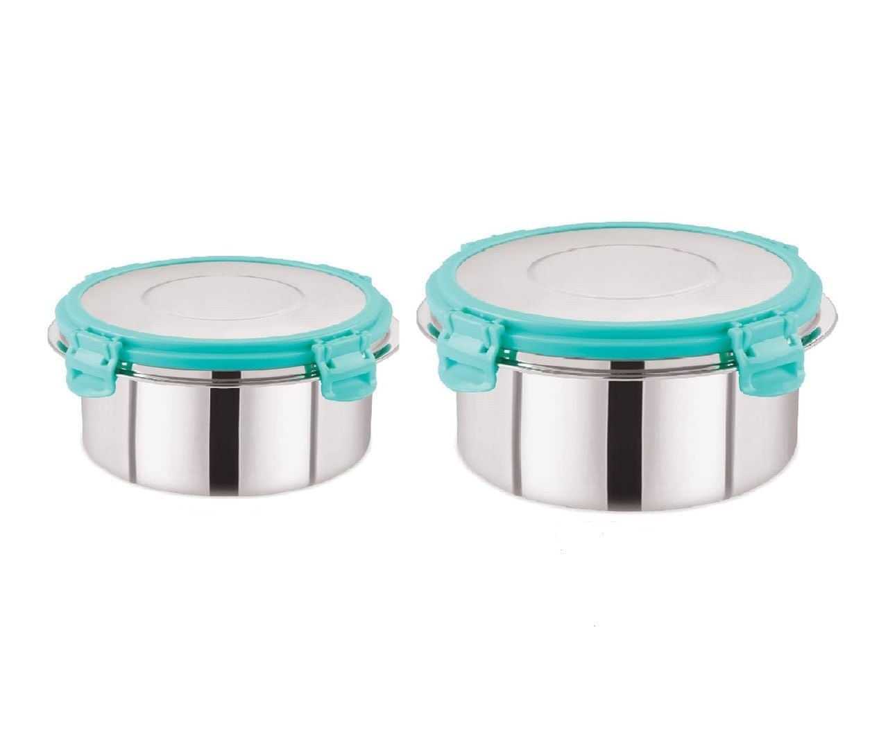 Foliam Leak Proof Click And Seal Lock Stainless Steel Storage/Air Tight Tiffin Container/Lunch Container With Lid (Fusion 500+25