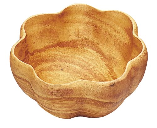 Pacific Merchants Acaciaware 6- By 3-Inch Acacia Wood Round Flared Serving/Salad Bowl