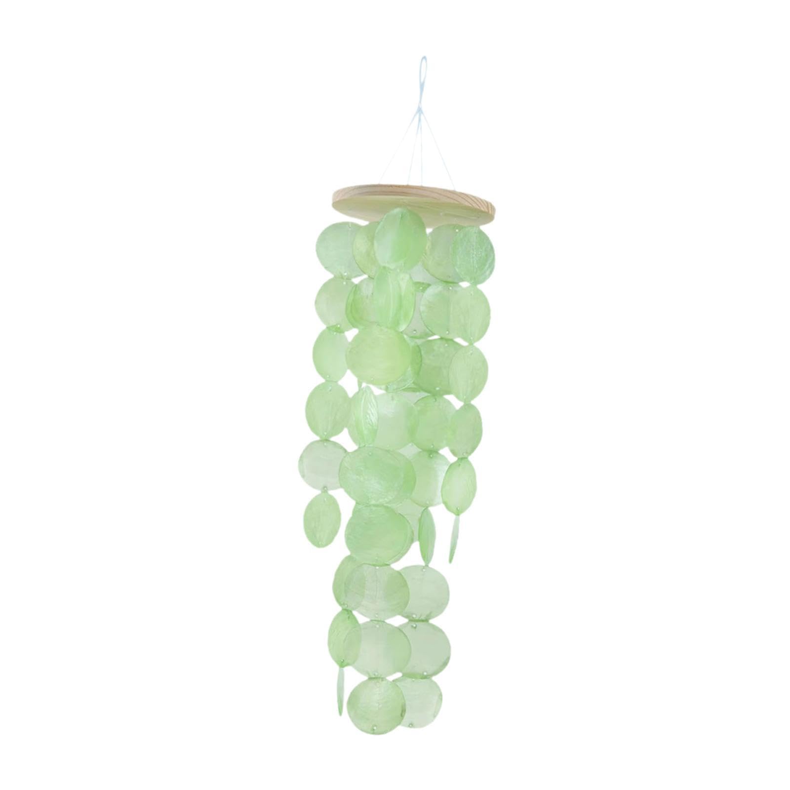Heavenglow Shell Wind Chimes Decoration Versatile Handicrafts For Front Porch Decor Light Green