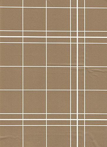 Broder Mfg. Inc. White Lines Flannel Backed Vinyl Tablecloth - Brown, 60X84 Oblong (Rectangle) | Perfect For Picnics, Barbeques,