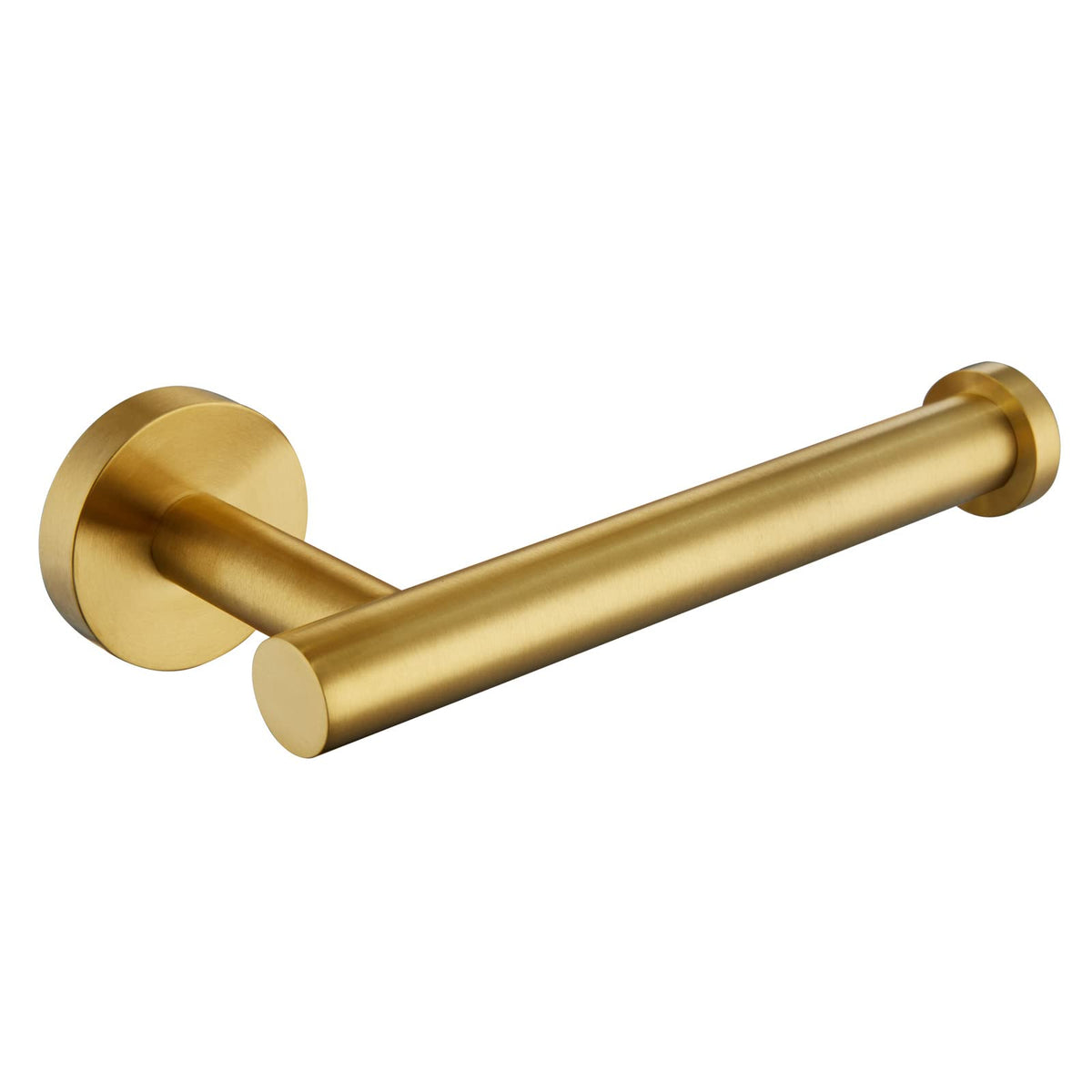 Toilet Paper Holder Brushed Gold, Aplusee Sus304 Stainless Steel Round Tp Hanger, Modern Bathroom Lavatory Tissue Roll Storage