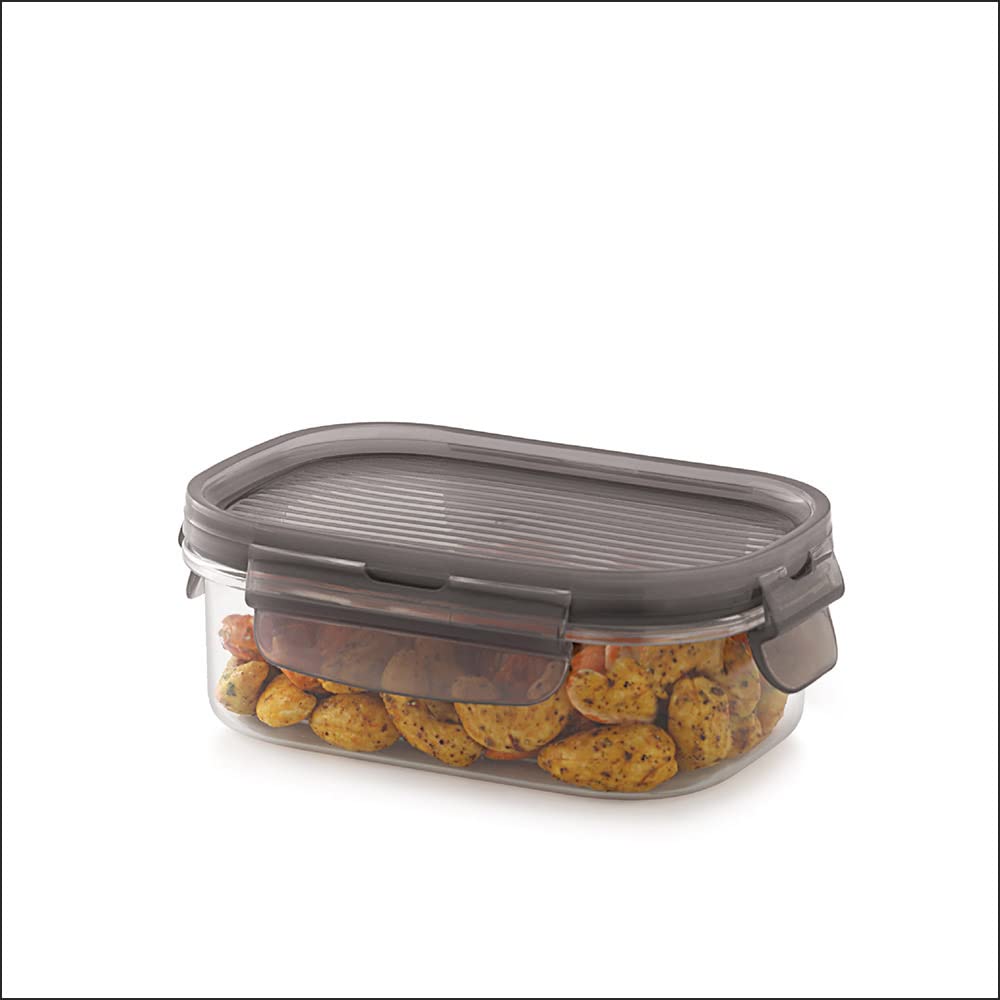 Homies, Acrylic Airtight Stackable Modular Storage Canister Jar Container (1 Pc) For Dry Fruits, Cereals, Etc. With 4 Sides Lock