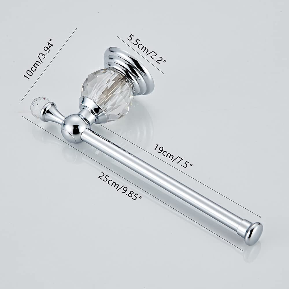BATHSIR Crystal Toilet Paper Holder  SilverToilet Roll Holder Modern Bathroom Accessories Zinc Alloy Tissue Hanger Wall Mounted