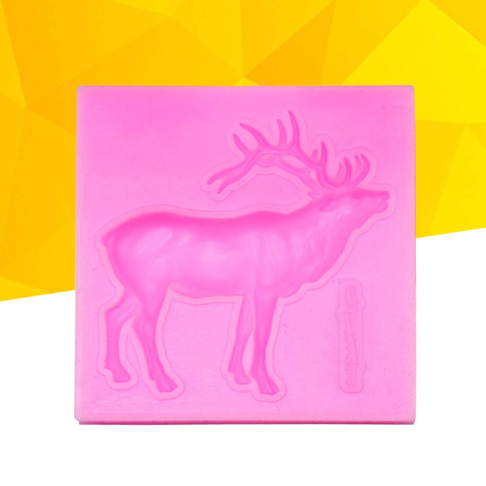 Doitool Chocolate Molds Christmas Silicone Mold Soap Chocolate Candy Fondant Cake Mold Deer Elk Shape Kitchen Baking Tool () Res