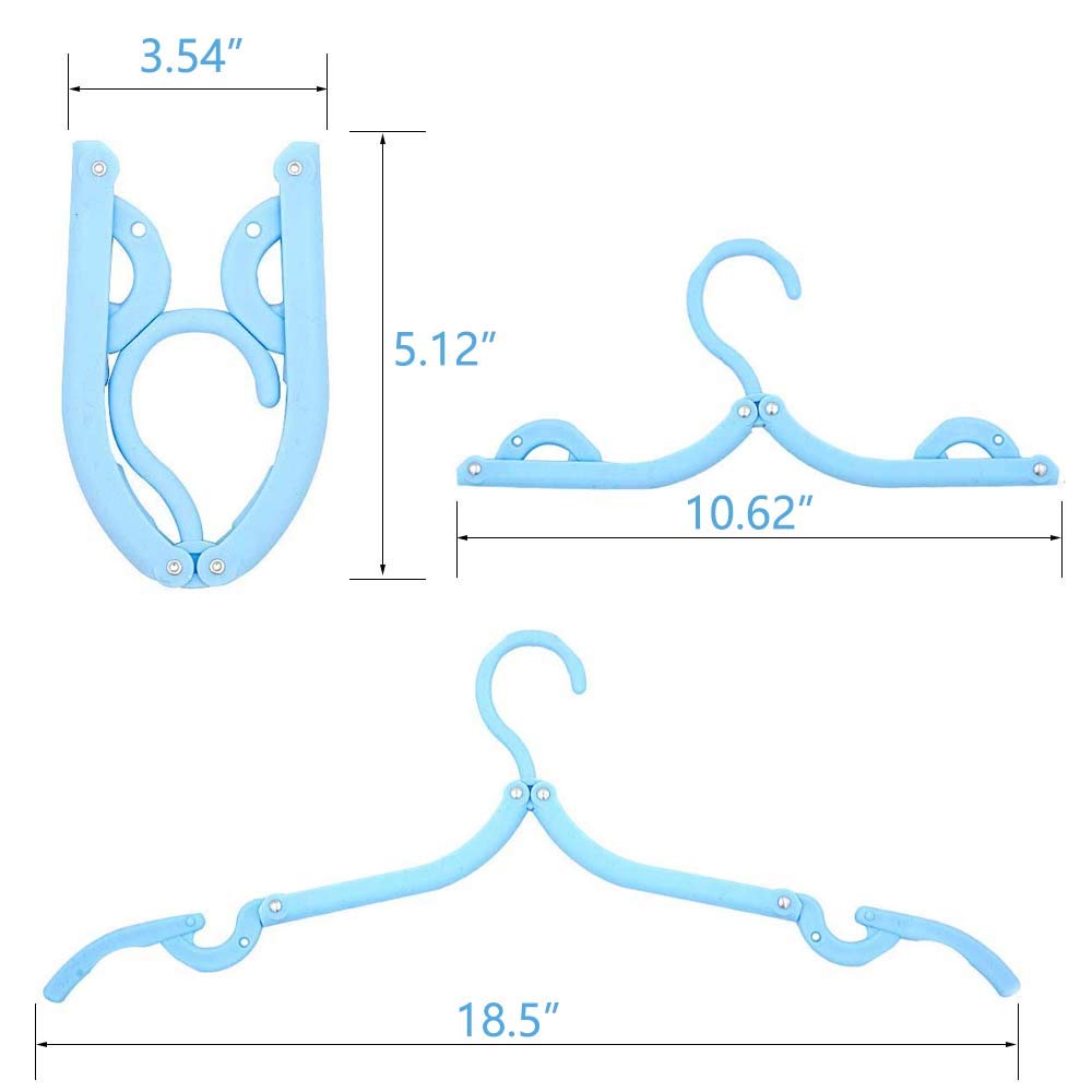 10 Pcs Travel Hangers - Portable Folding Clothes Hangers Travel Accessories Foldable Clothes Drying Rack for Travel