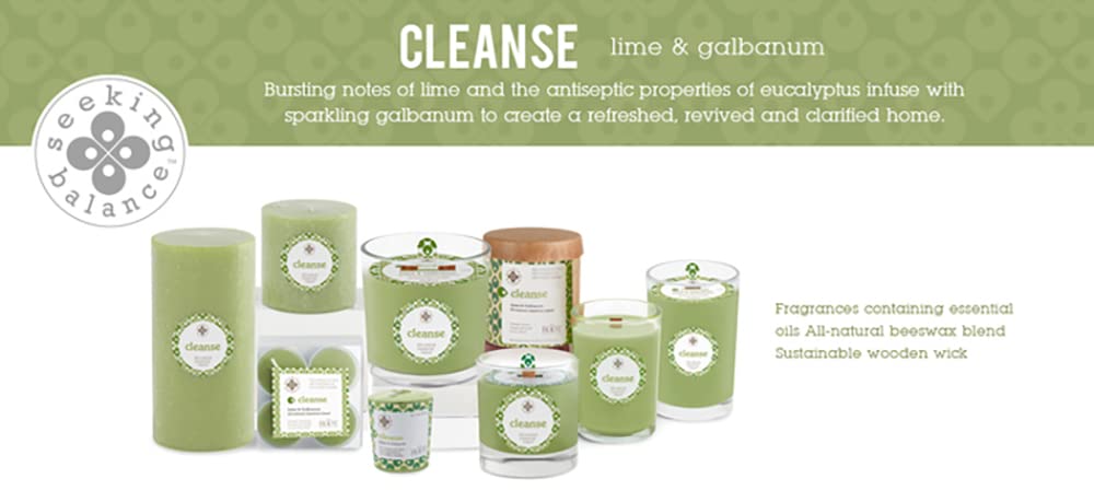Root Candles Scented Spa Candles Seeking Balance Handcrafted Aromatherapy Candle, 8-Ounce, Cleanse: Lime + Galbanum