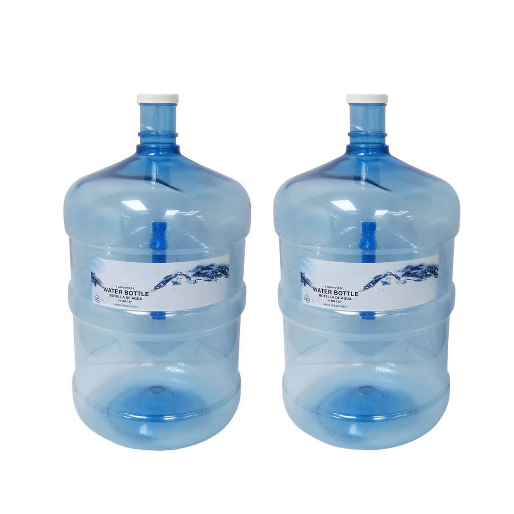 O2ktb 5 Gallon Water Bottle - BPA Free Durable Plastic Jug with Easy Grip Handle, Reusable Container for Top and Bottom Load Wat