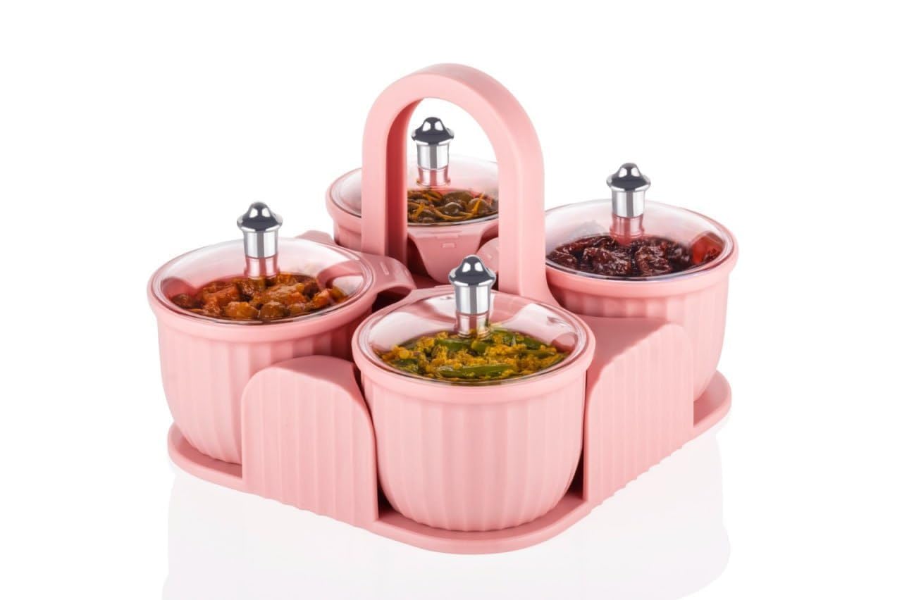 Sweevan Multipurpose Spice Rack  Multipurpose Plastic Dry Fruit Box Jar Set Aachar Pickle Container Mukhwas Tray Dining Spice S