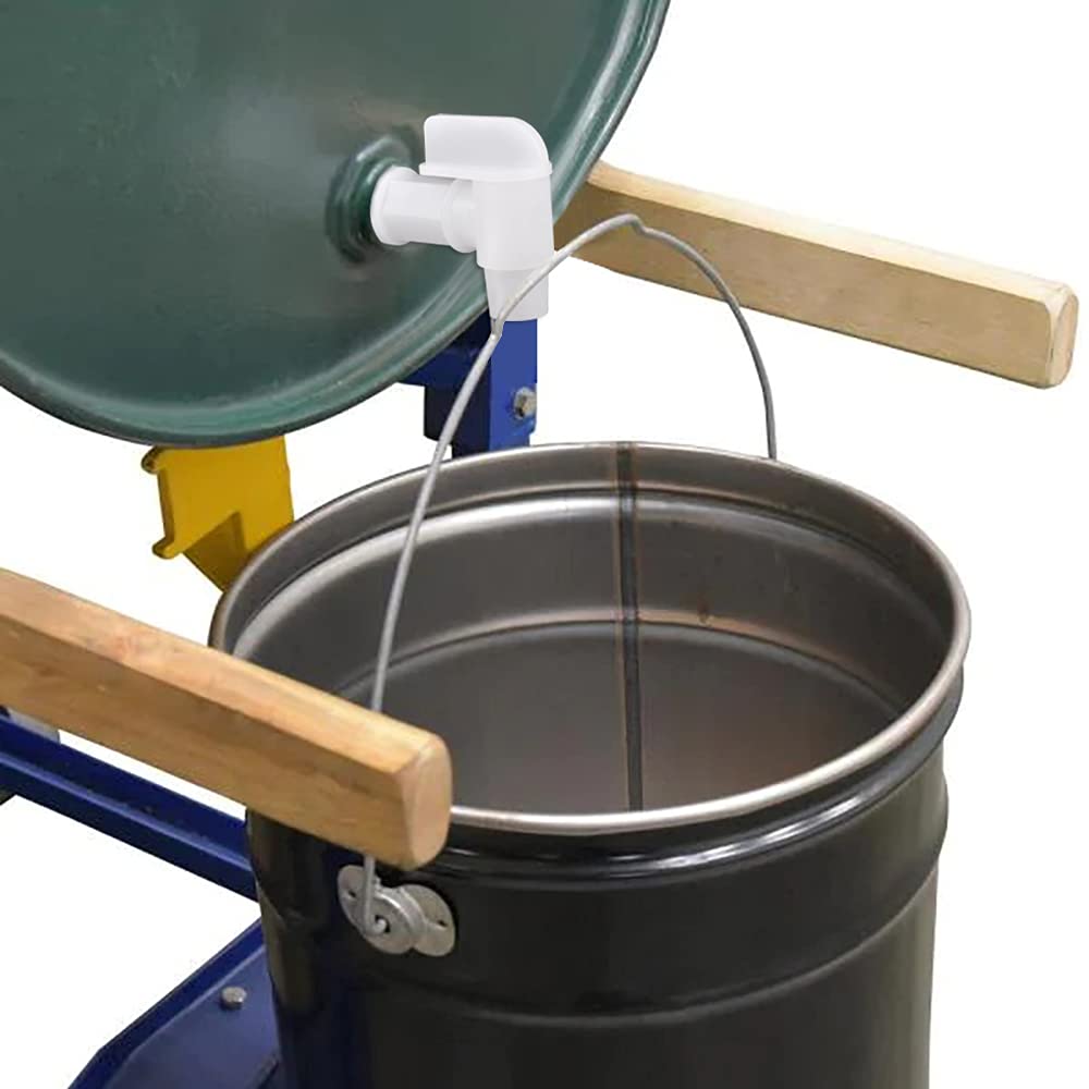 PowGrow Spigot Faucet Drum Faucet  White Flow 3/4 Plastic Faucet Spigot for 5  6 Gallon Plastic Drums  Durable Polyethylene Material Barrel Faucet Replacement Spigot 1 Inch Thread Size  5-Pack