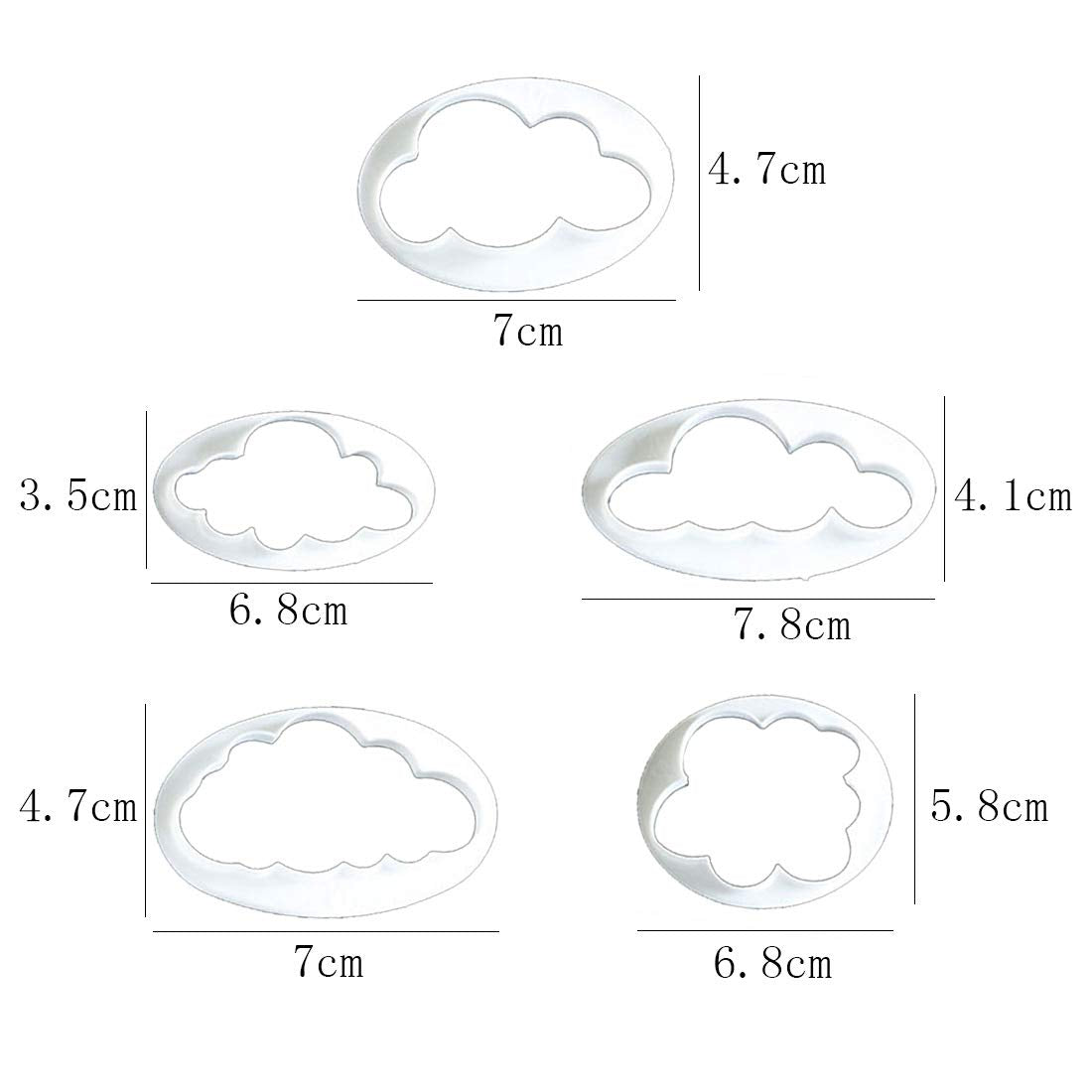 13Pcs/Set Hot Air Balloons & Cloud Fondant Cutter Set, Hot Air Balloons Plastic Cookie Cutter Mold For Baby Shower Cake Topper D