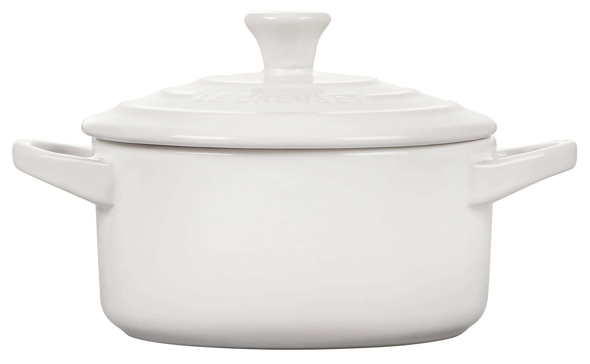 Le Creuset Stoneware Mini Round Cocotte, 14 Oz., White