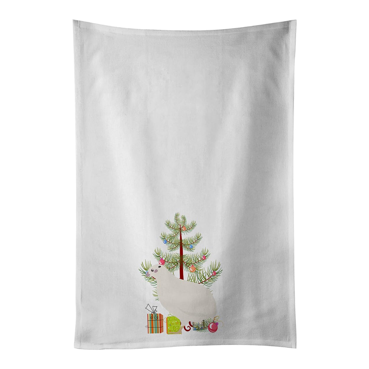 Texas Quail Christmas White Kitchen Towel Set of 2