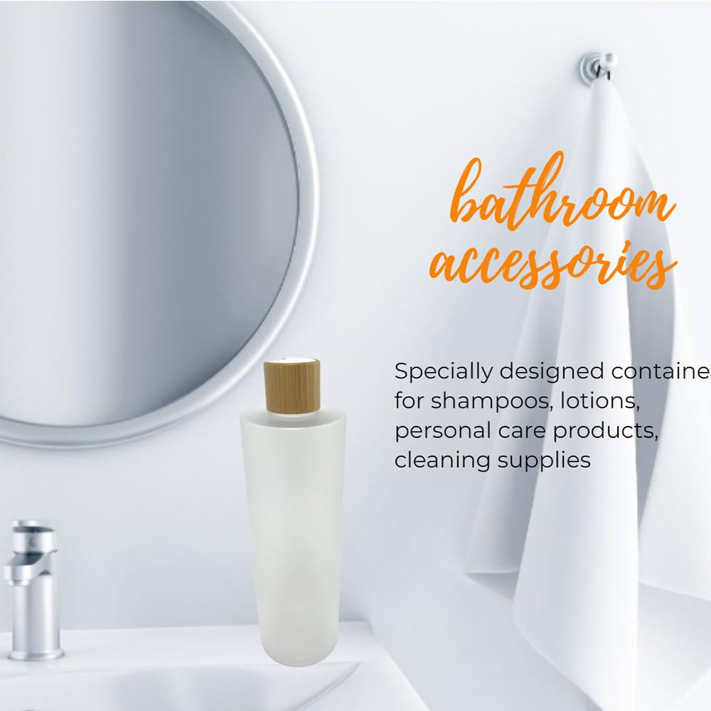 Beeco Gif2U Empty Cosmetic Bottles 16Oz/500Ml 2 Pack With Bamboo Disc Top Flip Cap For Shampoo Lotion Liquid Soap,Cream,Refilabl