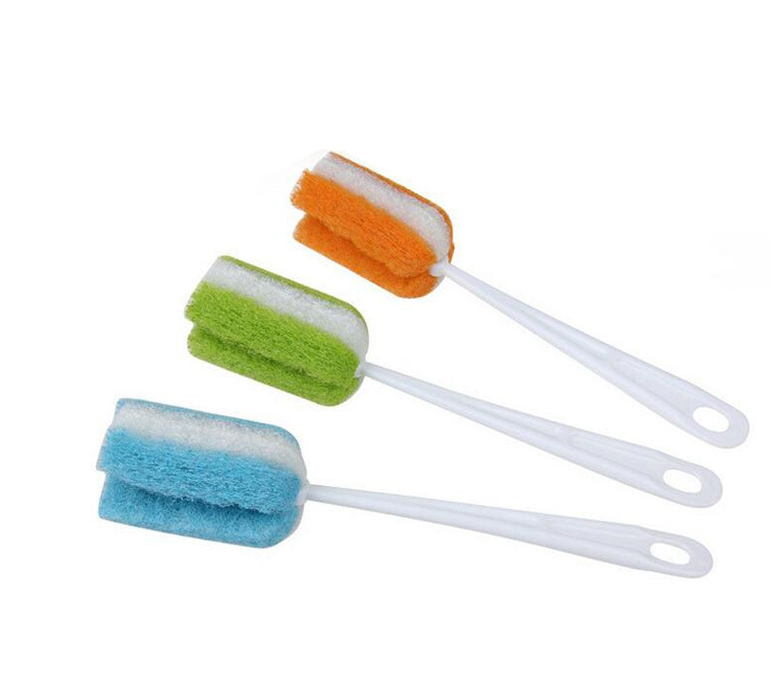 Upstore 3Pcs Soft Hanging Sponge Cleaning Brush Cleaner With Long Handle Cup Feeding Bottle Scrubber Washing Brushes For Coffee