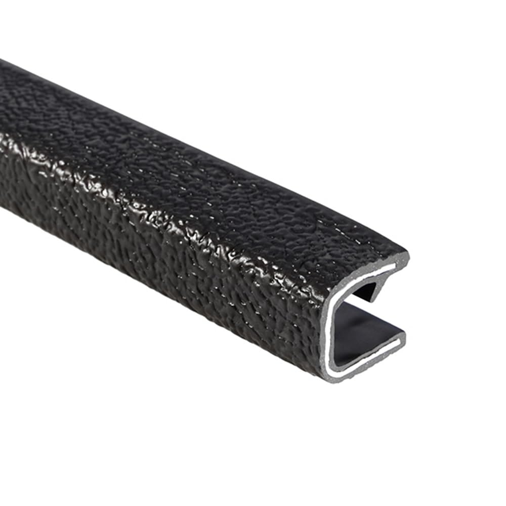 Trim-Lok - 100B3X14-25 Trim-Lok Edge Trim - Fits 14A Edge, 12A Leg Length, 25A Length, Black, Pebble Texture - Flexible Pvc Edge